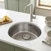 Pure.Sink Rondo Stainless Steel Round Sink—Flush-Mount, Under-Mount, and Over-Mount, 37 cm PRN38-02